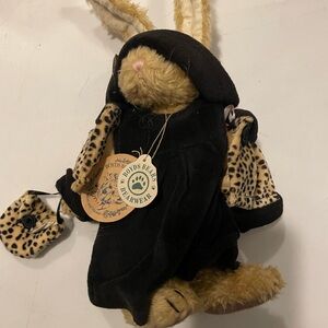 Boyds Bears Plush Bunny in Black Coat with Tan Fur